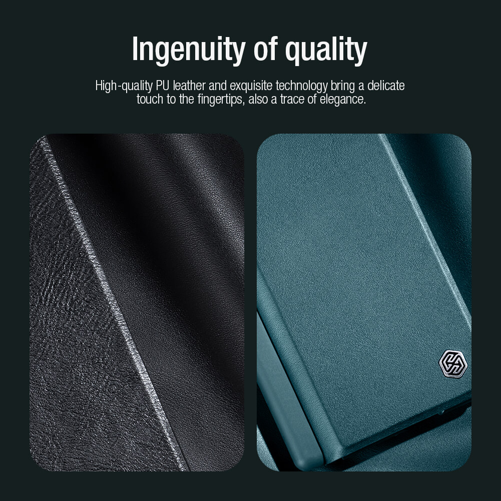 Bao da Leather cho Samsung Galaxy Z Fold 3 hiệu Nillkin Qin - hàng nhập khẩu