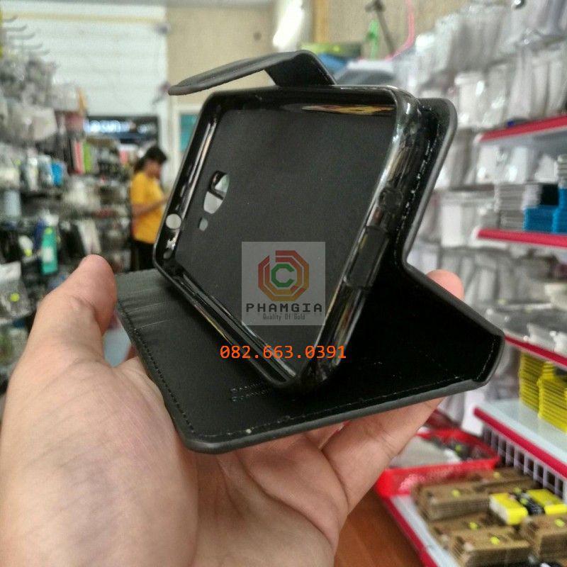Bao da dành cho Samsung J2 Pro da cao cấp, có ngăn thẻ, nắp gập chống đỡ xem phim