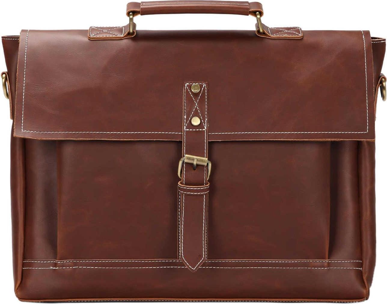 Classic Retro Business Bag Crazy Horse Leather Waterproof Briefcase