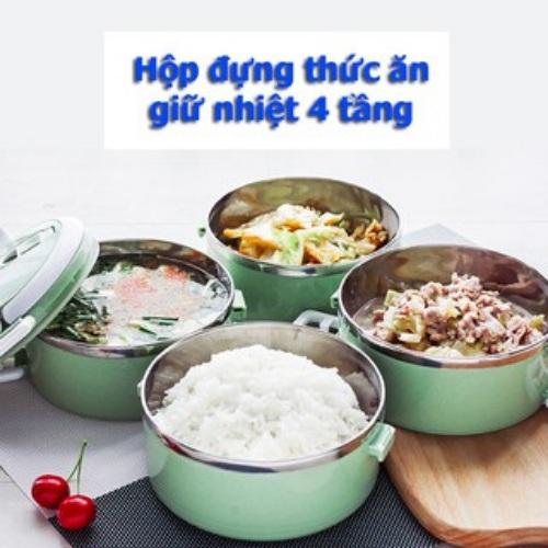 Hình ảnh Hộp Cơm Giữ Nhiệt 4 Tầng Lúa Mạch Cao Cấp Dung Tích 2800Ml – Giao Màu Ngẫu Nhiên - Loại Tốt