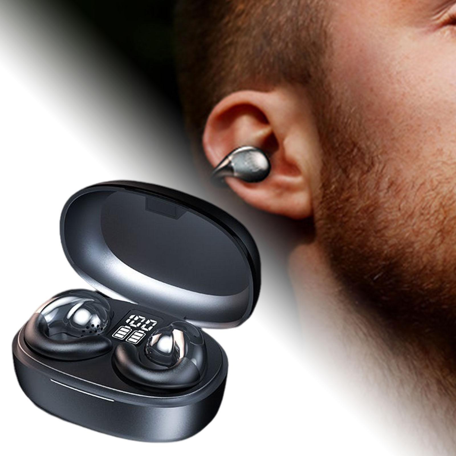 Air Conduction Headphones Ear Clip Earbuds Open Ear headphones Headset IPX5 Waterproof with Charging Case for Driving Cycling Working