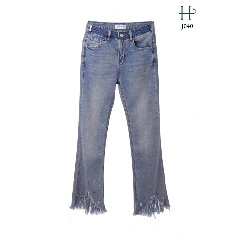 Quần Jeans ôm slimfit ống tưa -J40 - Xanh Jeans