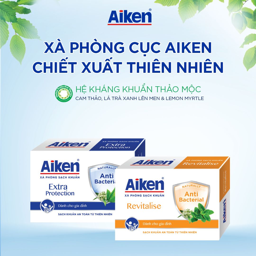 Xà Phòng Sạch Khuẩn Aiken Chiết Xuất Bạc Hà 90G