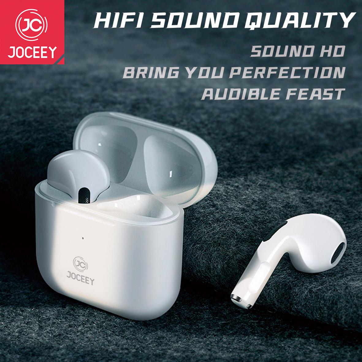 Tai nghe Bluetooth JOCEEY, Bluetooth không dây có micrô tích hợp Tai nghe không dây cho cuộc gọi thoại/âm nhạc/giọng nói/trợ lý Màu sắc: Trắng