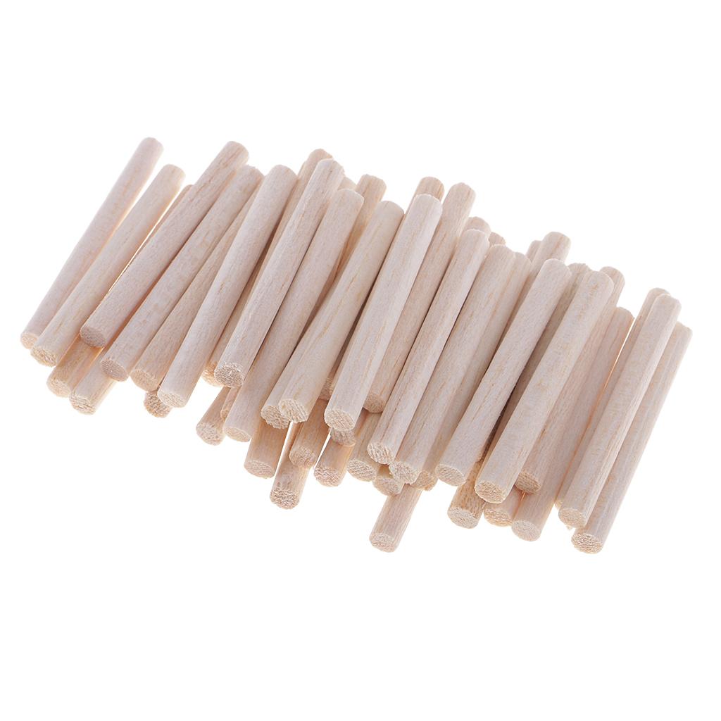 80 Chiếc Balsa Gậy Gỗ Gỗ Dowel Thanh Đường Kính 5 Mm Thủ Công Chưa Hoàn Thành Gỗ Tự Nhiên-50 Mm/ 120 Mm/300 Mm