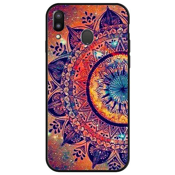 Ốp lưng dành cho điện thoại Samsung Galaxy M20 - Hoạ Tiết Mandala Đen Cam