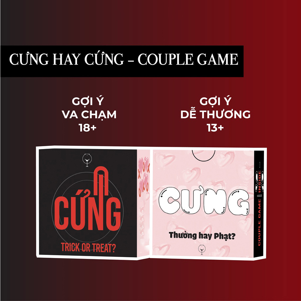 [Che Tên] Bộ bài tình yêu lựa chọn Cưng Hay Cứng cho cặp đôi 54 lá Board Game 18 cho couple hâm nóng tình yêu