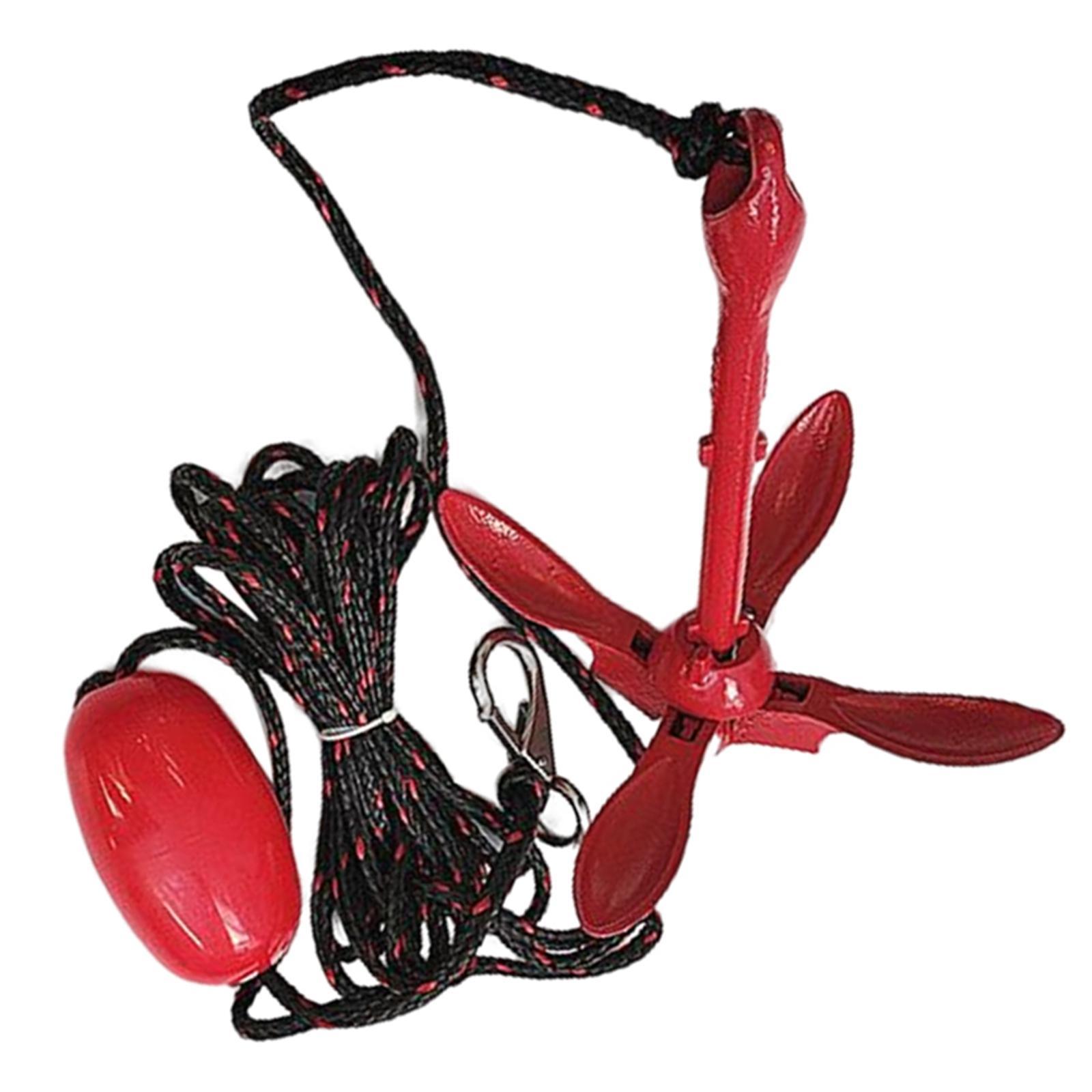 Red 3.5lb Boat Anchor Folding Grapnel Anchor Accessory for Fishing Kayaks