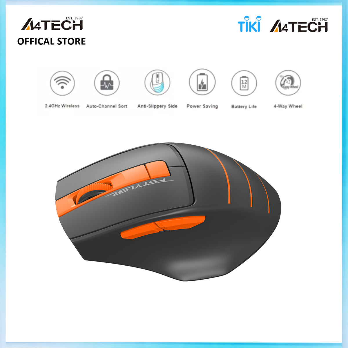 Chuột không dây A4Tech FStyler FG30S Silent Wireless 2.4GHz - Hàng chính hãng