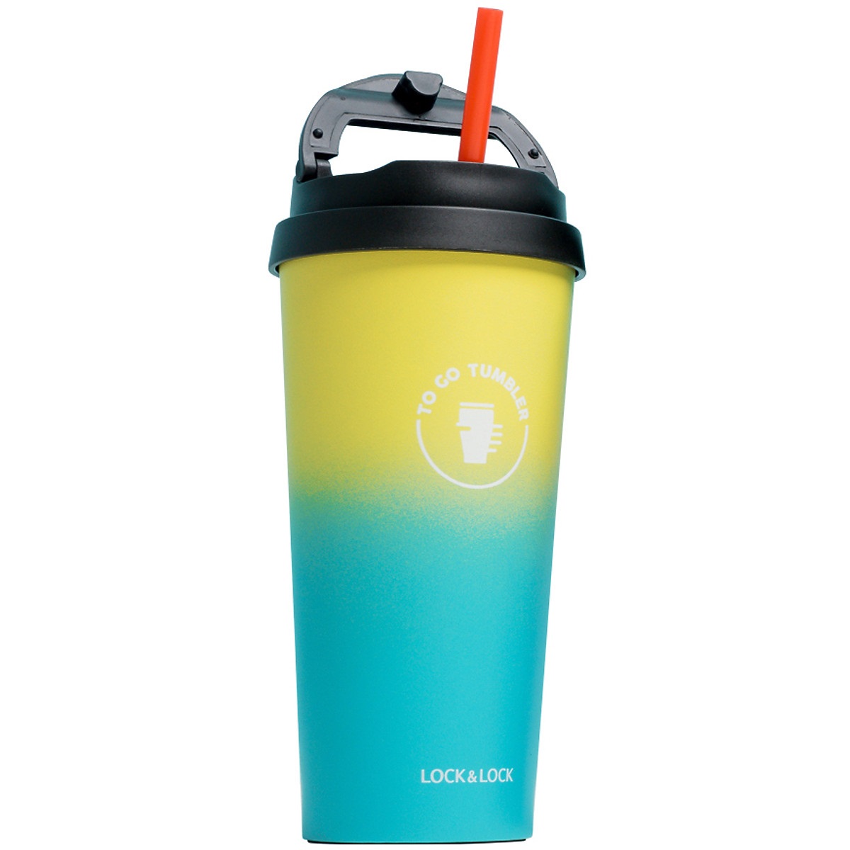 Ly Giữ Nhiệt Lock&Lock Clip Tumbler LHC4151 - Hàng Chính Hãng, Bằng Thép Không Gỉ Inox 304, Kèm Ống Hút Nhựa Dùng Được Nhiều Lần, Nắp Vặn Chặt - Tặng Cọ Rửa Ống Hút