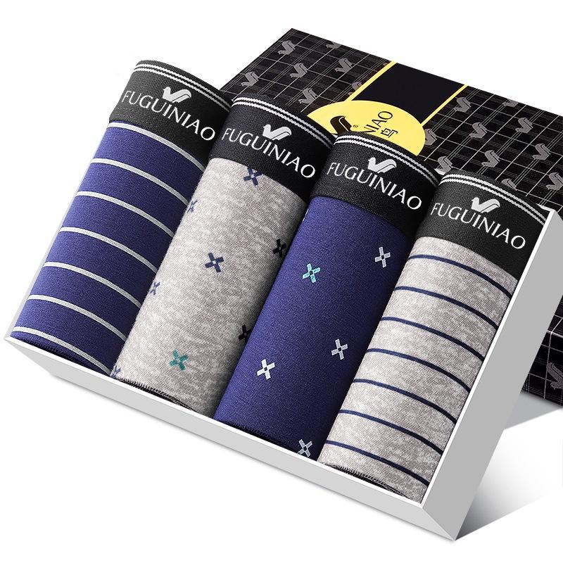☆ COMBO 4 Quần Sịp Đùi Nam Họa Tiết Cờ Mỹ Mới Quần Lót Nam Cao Cấp Vải Cotton Kiểu Dáng Quần Boxer Co Dãn