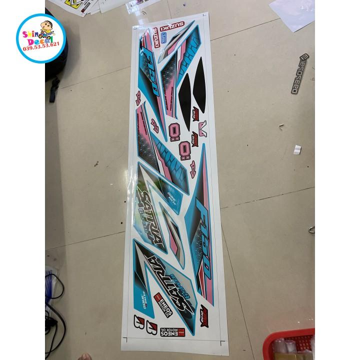 Tem xe Satria fi dán xe xanh ngọc