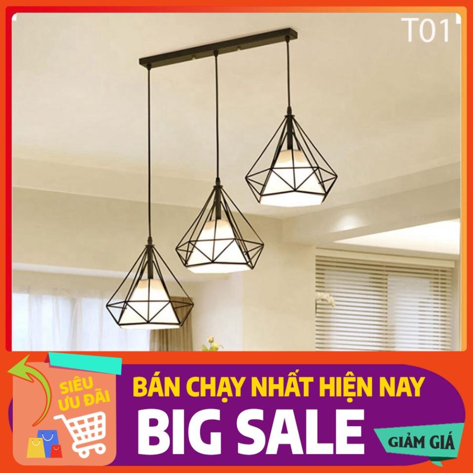 Đèn thả kim cương đen khung sắt sơn tĩnh điện phi 250-T01