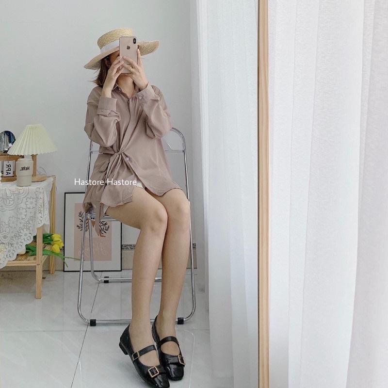 Sơ mi voan thắt eo
