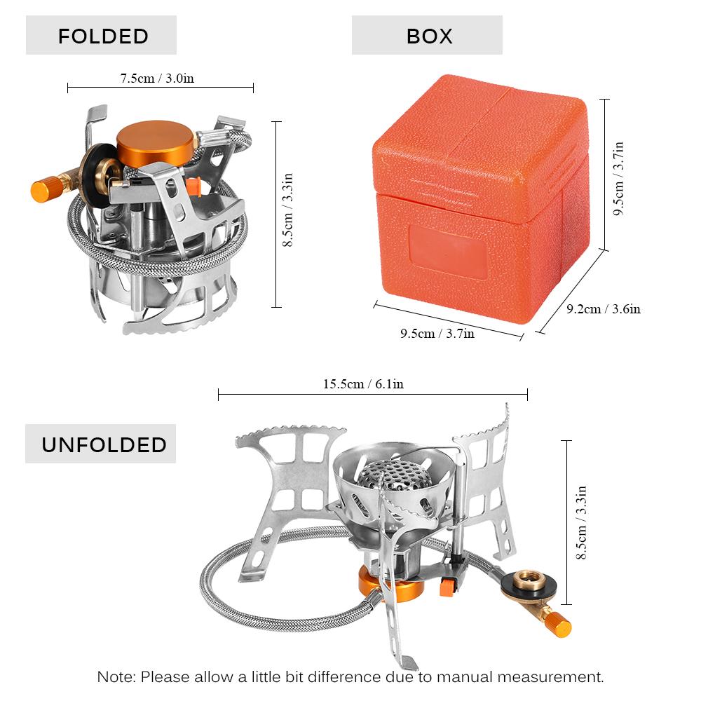 Bếp gas nấu ăn ngoài trời, có thể gập lại với Bộ chuyển đổi khí gas