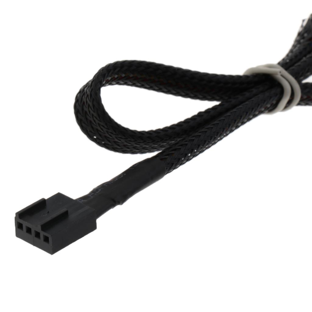 PC Fan Power 1 Female to 4 Male 4-pin/3-pin Socket Fan Hub Splitter Cable