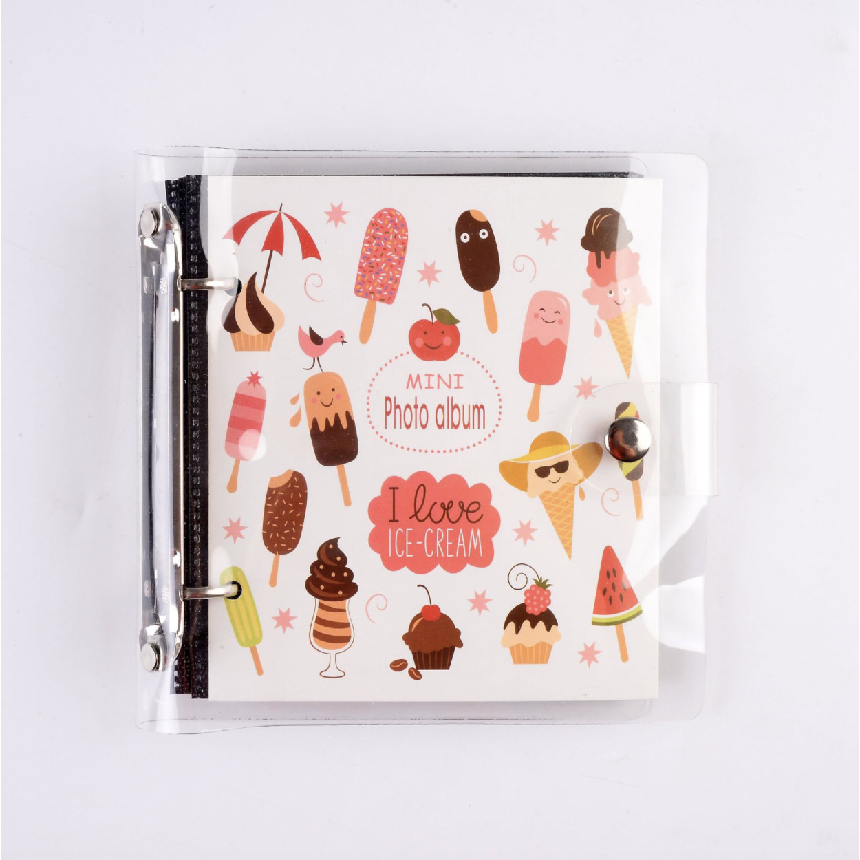 Album ảnh mini bọc bìa trong I love Ice cream họa tiết nhiều que kem 50 ảnh 13x18cm