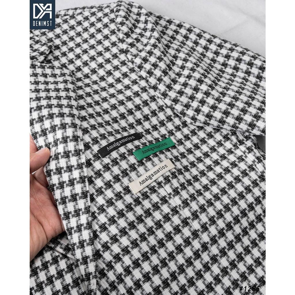 Áo Blazer Nam Kẻ AMAL DENIMST F1265 Chất Dạ, Mềm Mại, Dáng Suông