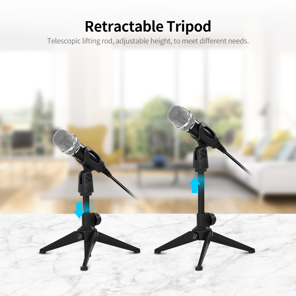 Micrô Ngưng Tụ Hát Karaoke Có Dây USB Không Ổ Đĩa Có Chân Đế