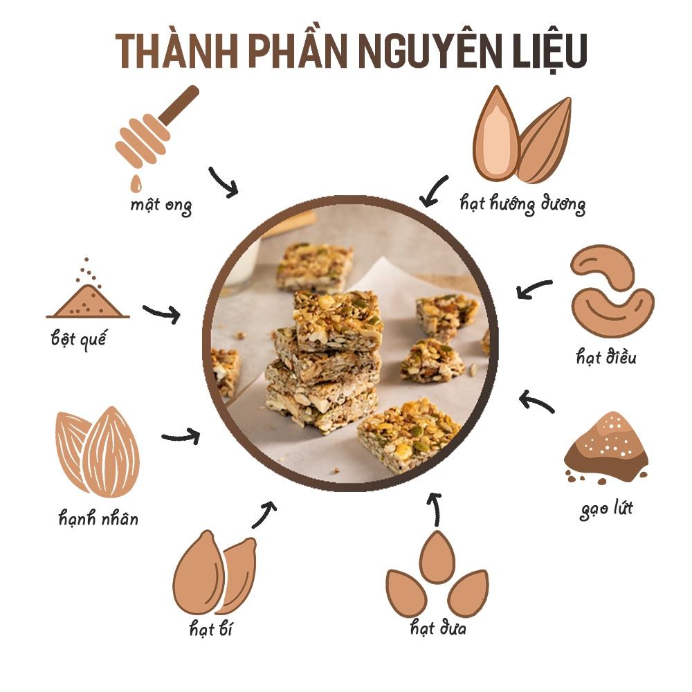 Bánh thanh hạt dinh dưỡng Baker Baking không đường, không chất bảo quản, tiện lợi hỗ trợ tập luyện, tăng cơ 100g