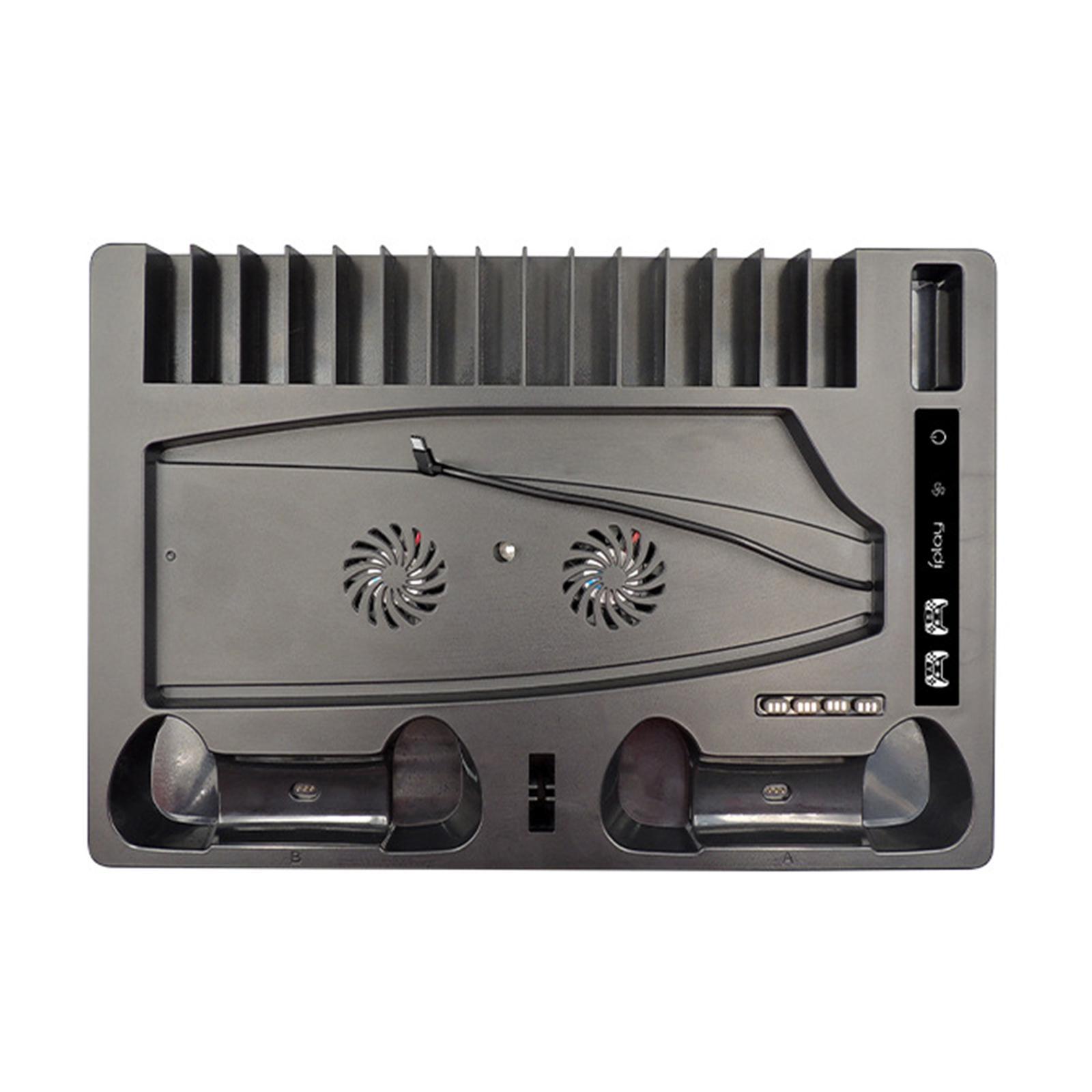 Vertical Stand with Cooling Fan USB Hub For PS5 Dual Controller Consoles