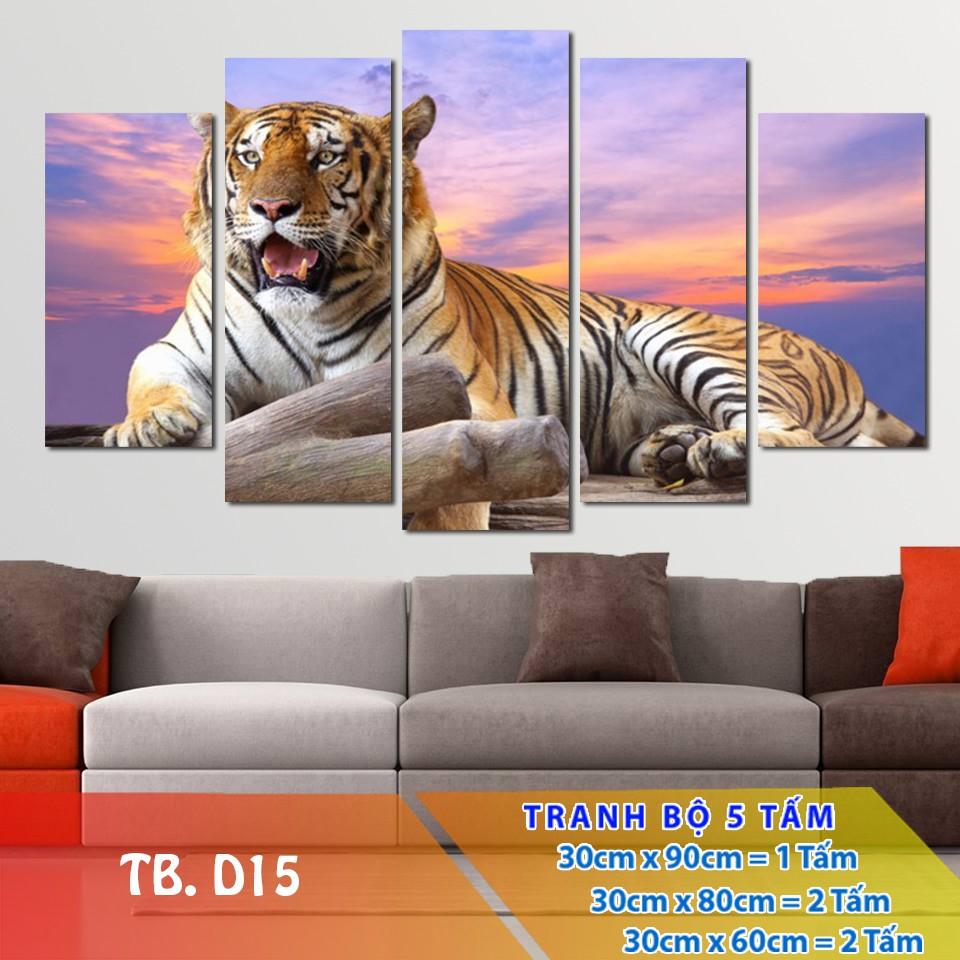 Bộ tranh treo tường 5 tấm hình Hổ mẫu 05
