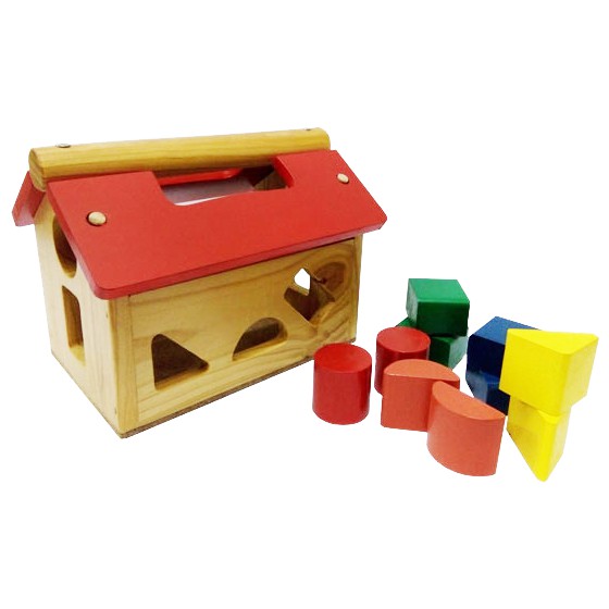 Đồ chơi nhà thả hình khối lắp ráp các chi tiết gỗ cao cấp, đồ chơi thông minh giáo dục cho Bé