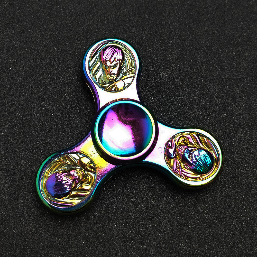 Con Quay 7 màu cầu vồng Hand Fidget Spinner 3 cánh mạ titan