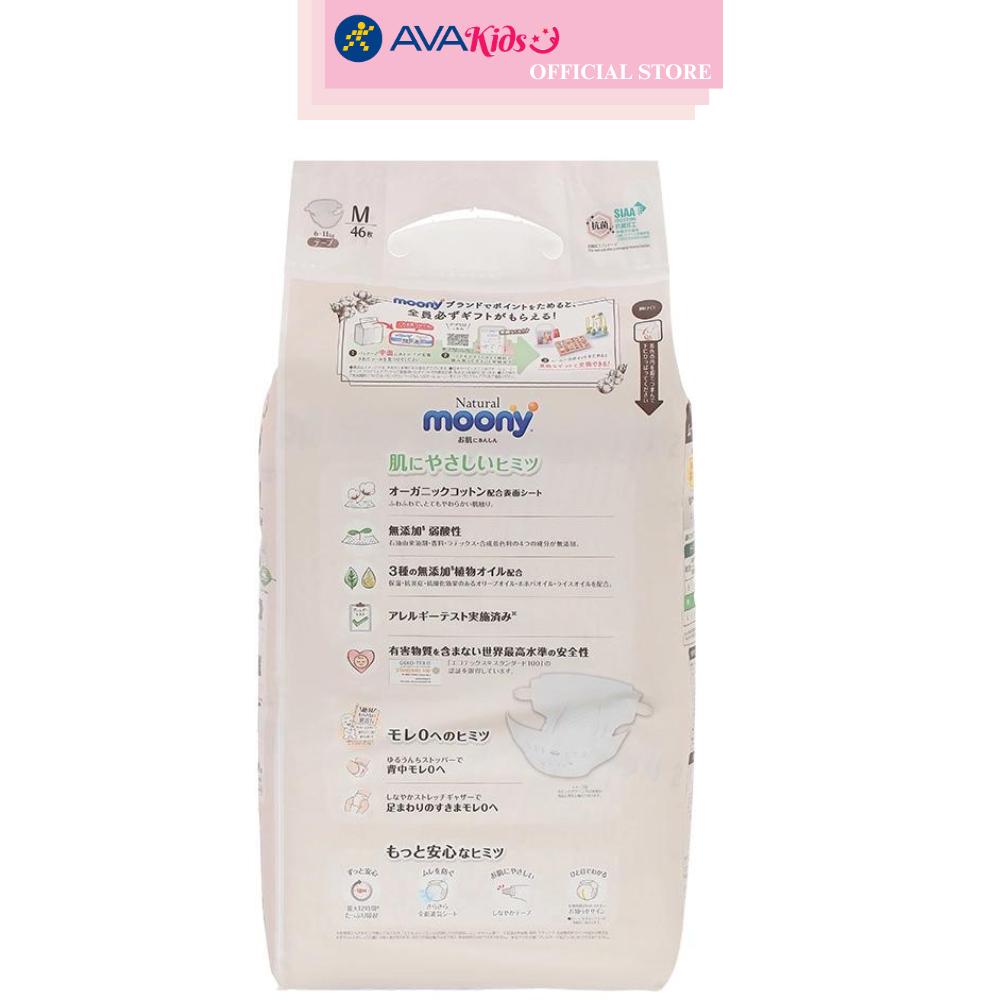 Tã dán Moony Natural size M 46 miếng (6 - 11 kg)