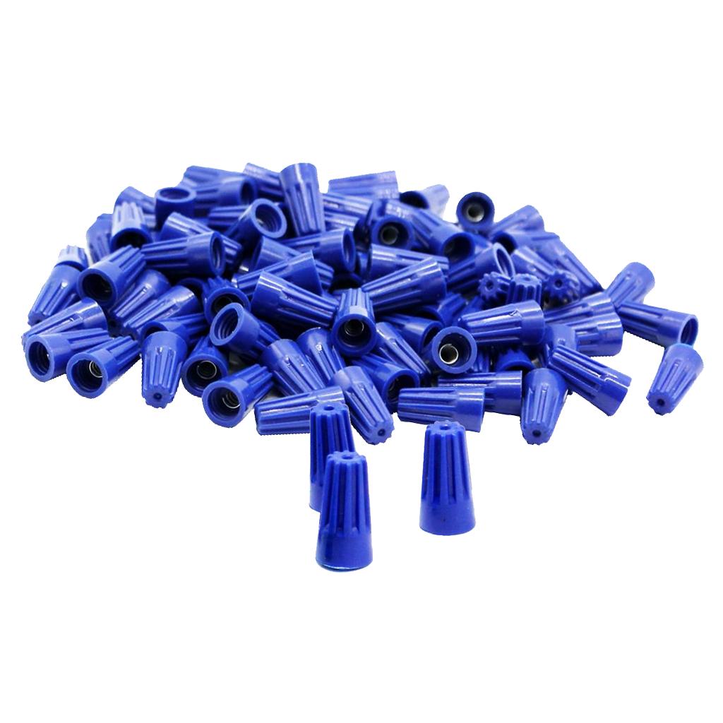 100PCS Winged Wire Connectors Twist-On Easy Screw On Caps Blue Assortment