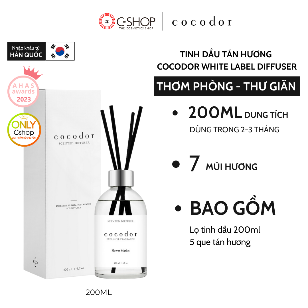 Tinh dầu tán hương COCODOR WHITE LABEL W DIFFUSER 200ml