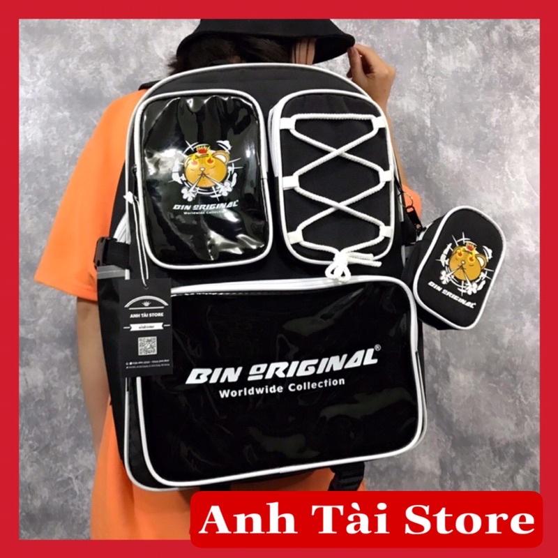 Balo thời trang nam nữ cặp sách đi học basic chất vải canvas chống thấm nước nhiều ngăn đựng BIN ️ RIGNAL BL 888