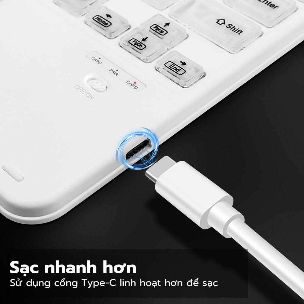 [HÀNG CHÍNH HÃNG GOOJODOQ] Bàn phím không dây bluetooth GOOJODOQ Đèn LED RGB thích hợp cho Điện thoại iPad Pro Air Xiaomi Huawei Android Windows