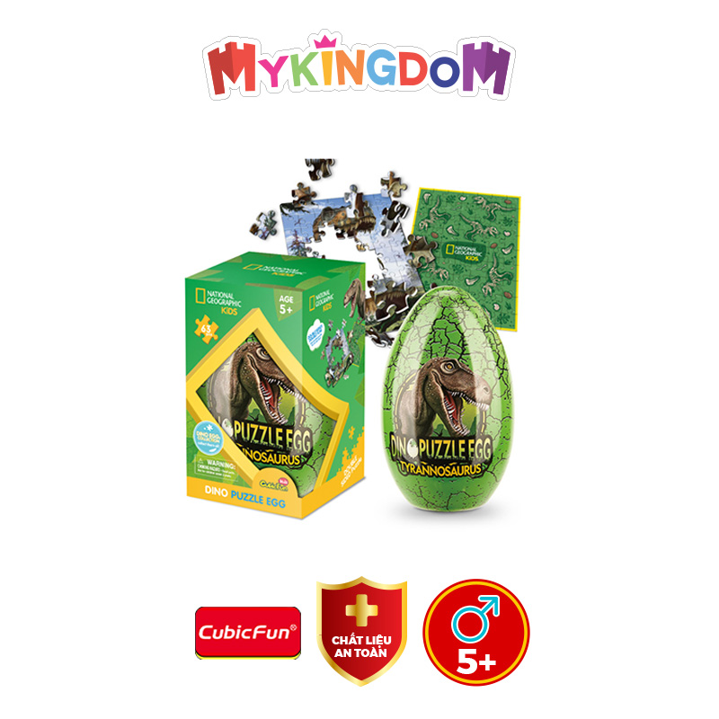 Đồ Chơi CUBIC FUN Xếp Hình 2D Nat Geo: Trứng Khủng Long Tyrannosaurus Rex DS1041H