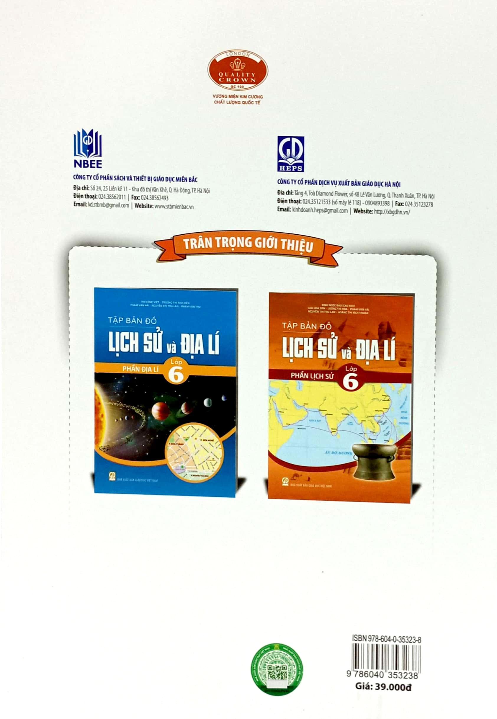 Tập Bản Đồ Lịch Sử Và Địa Lí 6 - Phần Địa Lí