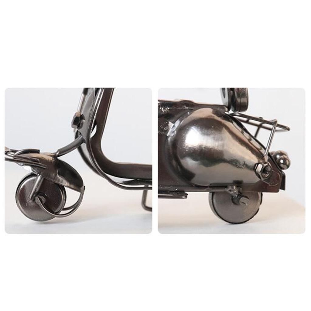 Mini Motorcycle Model Metal Desktop Ornament Crafts for Living Room-Bronze