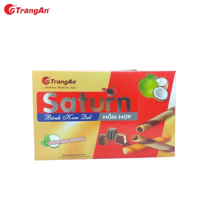 Bánh kem quế Saturn 440g, hỗn hợp sữa dừa và socola, không Cholesterol, thương hiệu Tràng An