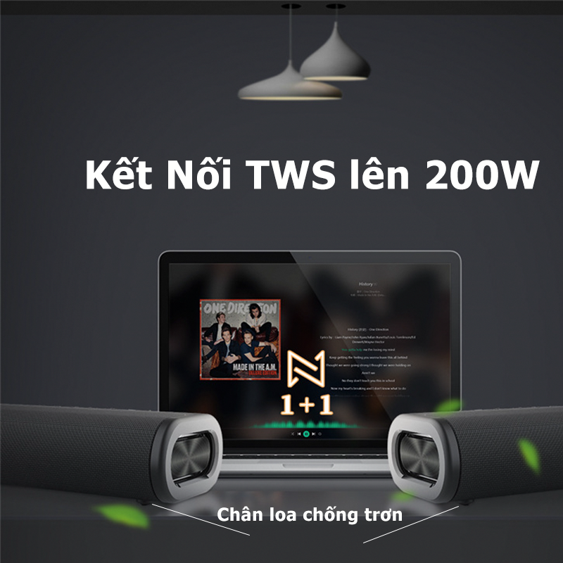 Loa bluetooth PKCB 100W Super Bass TWS leen 200w TF Card / USB/ Line in 3.5mm / AUX Stereo Surround, Loa Không Dây Nghe Nhạc - Hàng Chính Hãng