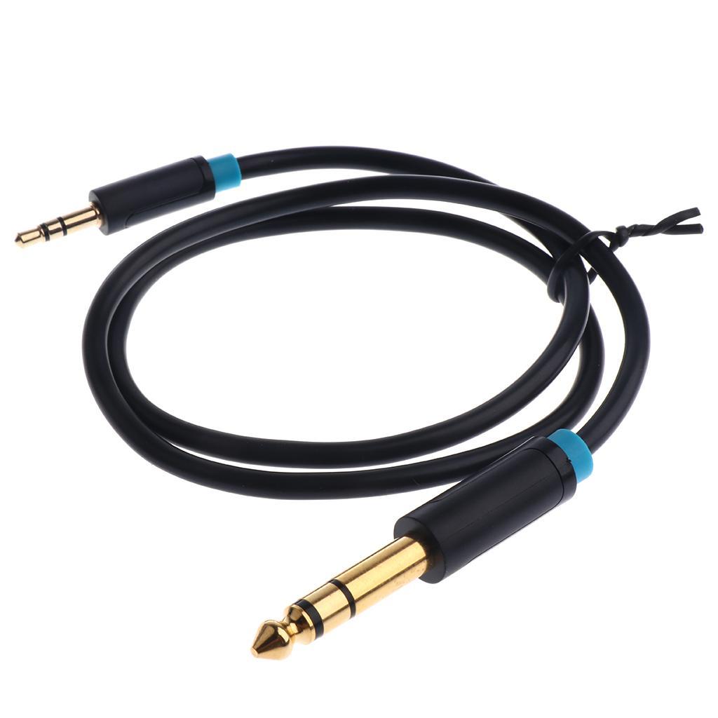 3.5mm to 6.5/6.35mm Adapter Aux Cable Male to Male for Mixer Amplifier 0.5m New