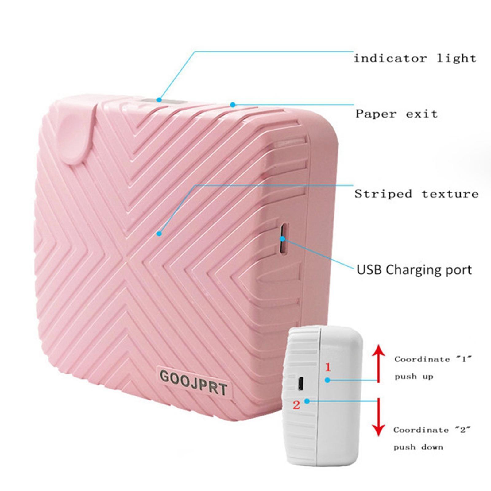 Wireless Pocket Thermal Printer Mini Receipt Photo Printer White