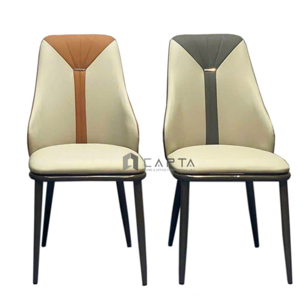 Ghế café tiếp khách tựa lưng bọc nệm Simili chân sắt sơn đen nhập khẩu hiện đại ECO 20A-P – Modern Dining Chairs