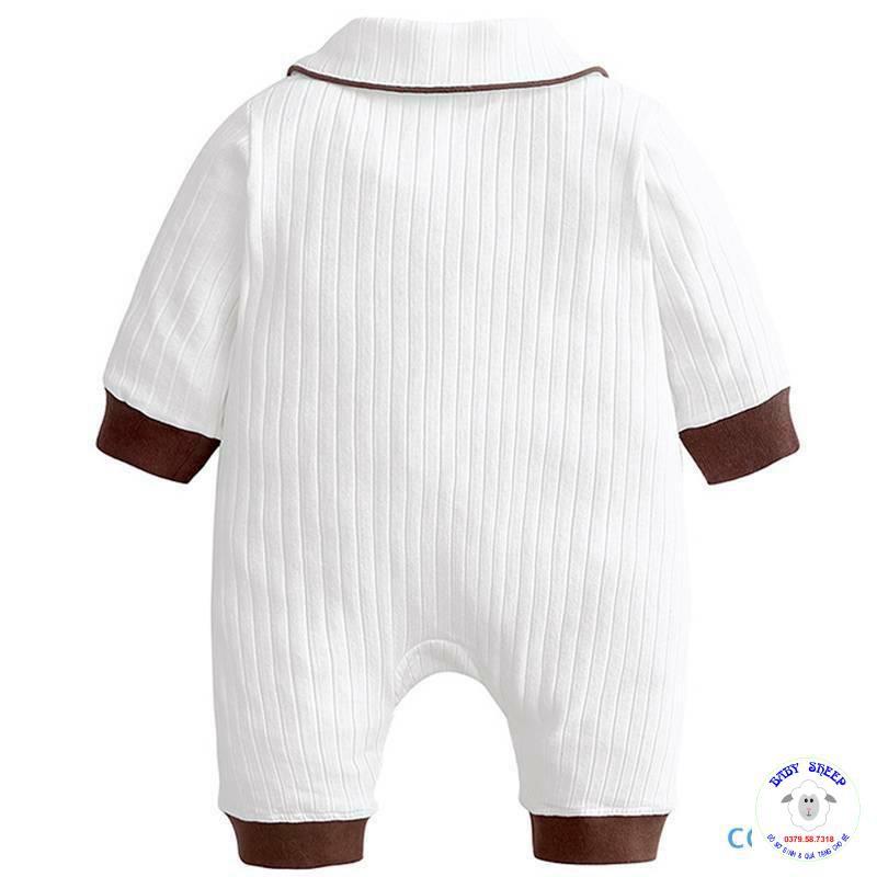 Body công tử Liền thân có nơ cổ cho bé trai ORGANIC COTTON