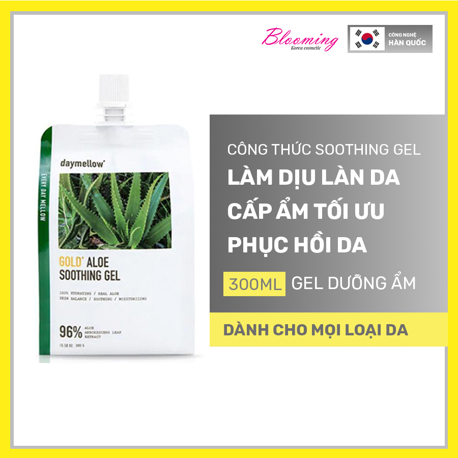 Gel tăng cường dưỡng ẩm, ngăn ngừa da mất nước Daymellow Gold Aloe Soothing Gel 300ml