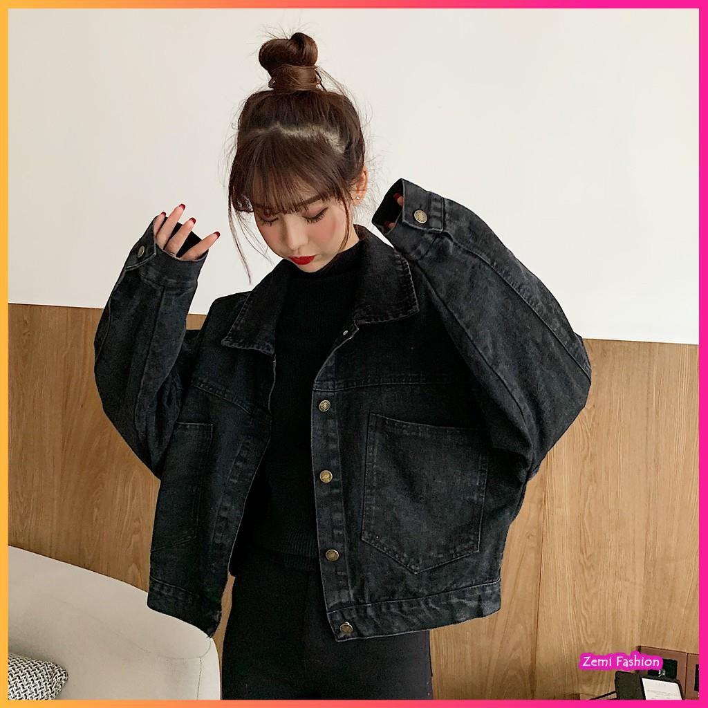 Áo Khoác Jean Nữ, Áo Khoác Bò Nữ Jean Denim Form Rộng Ulzzang