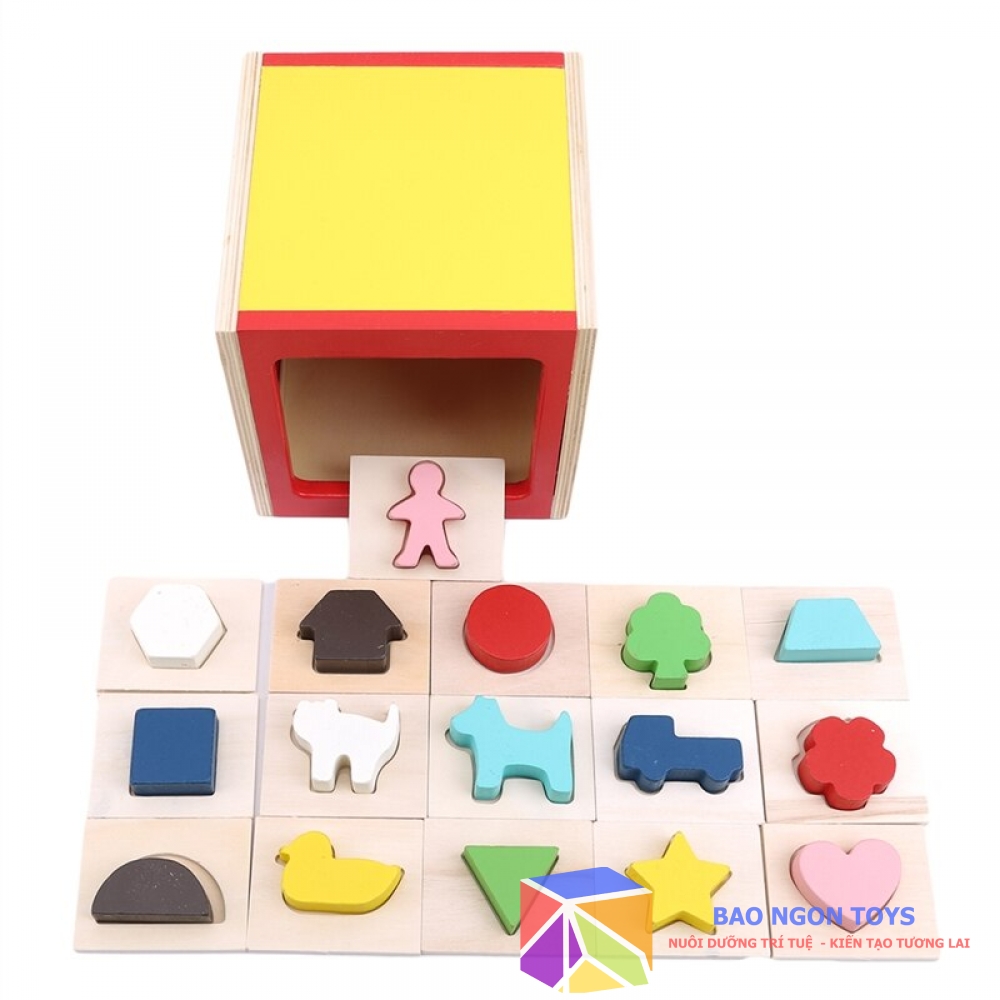 ĐỒ CHƠI CHIẾC HỘP GIÁC QUAN MONTESSORI - GHÉP HÌNH, SỜ VÀ ĐOÁN GIÚP PHÁT TRIỂN GIÁC QUAN VÀ TRÍ TƯỞNG TƯỢNG CHO BÉ - DG80