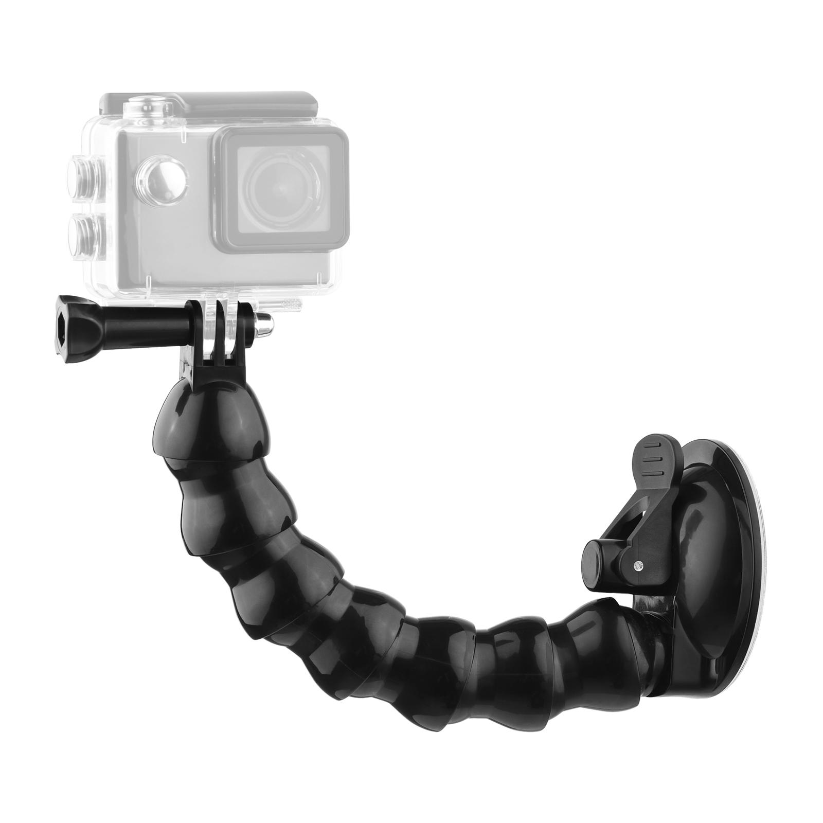 23cm Suction Cup Phone Mount Flexible Windshield Smartphone Mount 360°Rotatable 1/4 Inch Screw Hole with Phone Holder