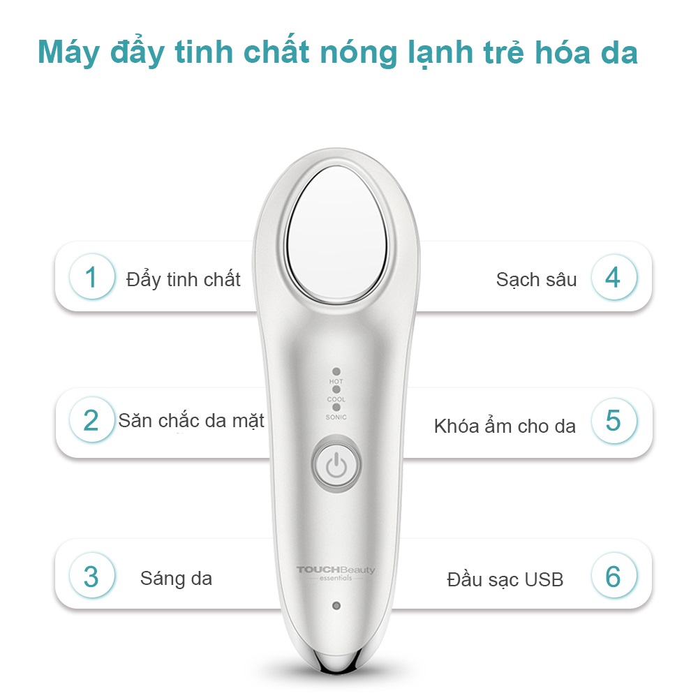 Máy đẩy tinh chất nóng lạnh sóng âm trẻ hóa da cao cấp tiêu chuẩn Châu Âu