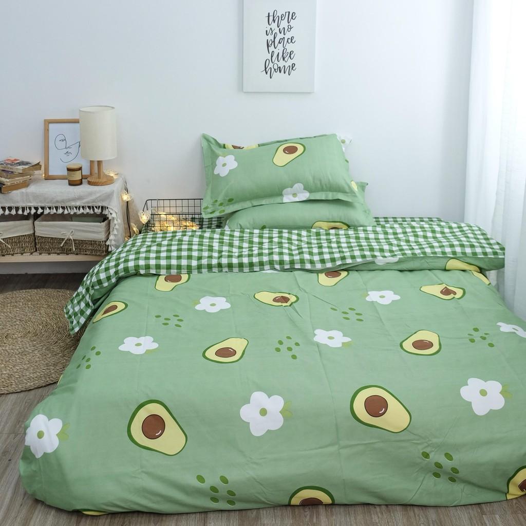 Bộ Chăn Ga Gối Tim Hồng Chấm Bi Chăn Ga Gối Nệm Cotton 3D Mềm Mịn - Mịn Decor