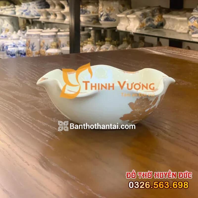 Bát Thả Hoa Bát Tràng Men Ngà Vàng