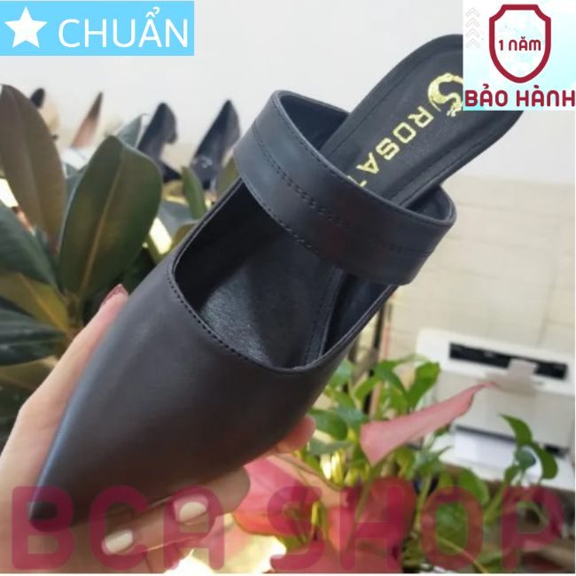 Giày cao gót nữ 8p RO466 ROSATA tại BCASHOP bít mũi, hở gót, gót trụ cùng màu thân - màu đen